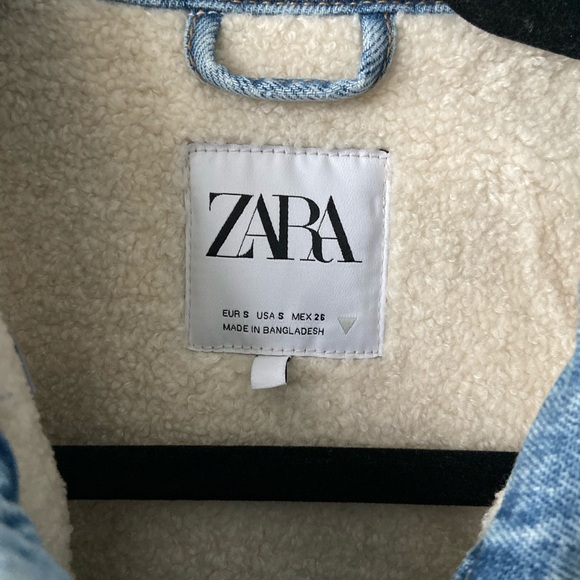 Zara oversized Sherpa denim jacket - Picture 4 of 11